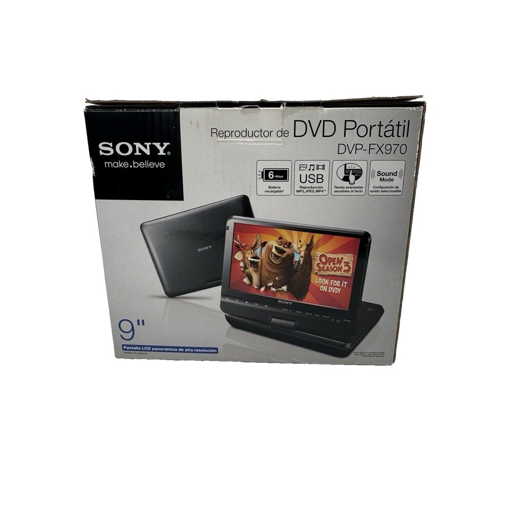 Sony Portable DVD Player DVP-FX970 Black 9" Widescreen LCD High Resolution Works